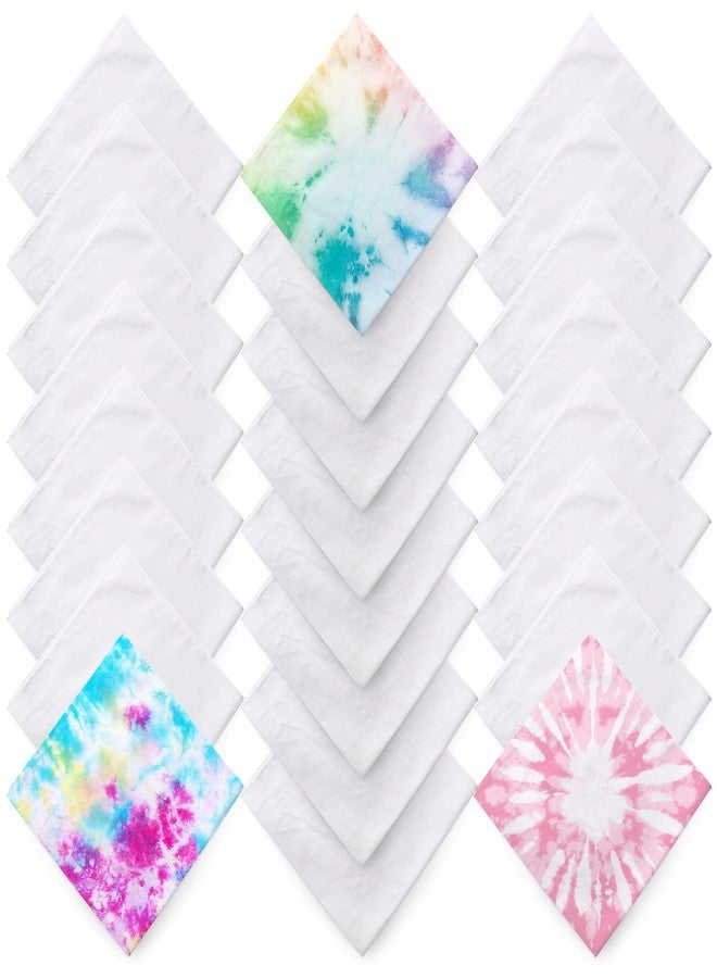 Nagpew 24 Pack White Bandana, Solid Color Cotton Bandanas for Tie Die, Extra Large Handkerchief Neck Scarf in Bulk for Men, Women, Pet, Head Wrap,Anniversary - Image 1